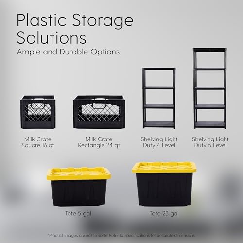 Plastic 24-Quart Rectangle Milk Crate Storage with Handles, 3-Pack - Image 6