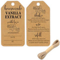 50PCS Kraft Vanilla Extract Labels Homemade Vanilla Extract Tags with Instructions for Gifting & Refilling Handcrafted Vanilla Bottles,Kitchen Pantry,Jar,2.6 * 1.3 in by Besttile