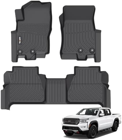 AIPOIL® Custom Fit TPE Floor Mats for 2022-2026 Nissan Frontier Crew cab (Not fit King Cab), All-Weather Waterproof Stain-Resistant Durable Raised Edge Car Liners by AIPOIL