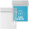 1" x 1" Tiny Zip Bags, 100 Pack, 2 Mil, Reclosable Jewelry Bags, GPI by GPI