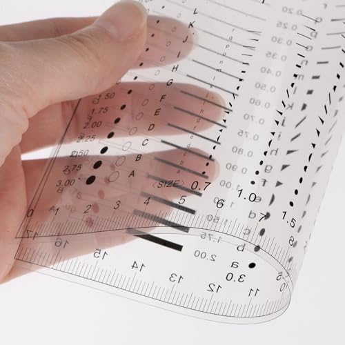 HARFINGTON High Precision SEC Size Estimation Chart 17cm Covered Transparency Flaw Detection Film Ruler for Diameter Area and Line Width Defects Measuring - Image 6