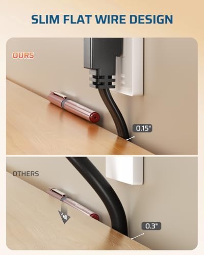 DEWENWILS 6FT Extension Cord, 3-Prong Flat Plug, 14/3, SPT-3, 2 Pack - Image 3