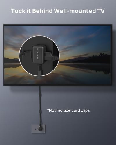 TROND 360 Rotating Flat Plug Extension Surge Protector 6 ft, 3 AC, Black - Image 5