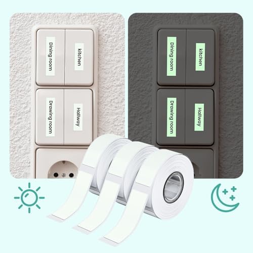 Phomemo D30 D30D Luminous Label Tape, Black on Glow-in-The-Dark Tape - Image 2
