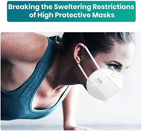 Funight KN95 Face Mask 5-Ply Breathable Filter Efficiency≥95% Protective Cup Dust Disposable Masks Against PM2.5 White 50 Pack - Image 5
