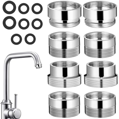 OSALADI Faucet Adapter Kit 8 pcs Kitchen Faucet Adapter for Hose Water Filter Male to Female Sink Connector for Kitchen Bathroom Utility by OSALADI