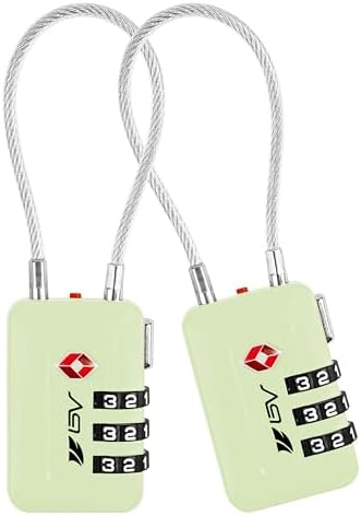 TSA Accepted Luggage Travel Lock, Set-Your-Own Combination Lock for School Gym Locker, Luggage Suitcase Baggage Locks, Filing Cabinets, Toolbox, Case (Mint Green, 2 Pack) by BV