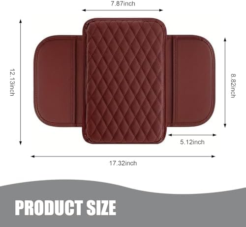 Upgraded Car Center Console Cover, Microfiber Leather Armrest Cover Cushion with 2 Storage Bags, Scratch-resistant Armrest Storage Box, Universal Car Interior Protector Accessories (Red) - Image 2