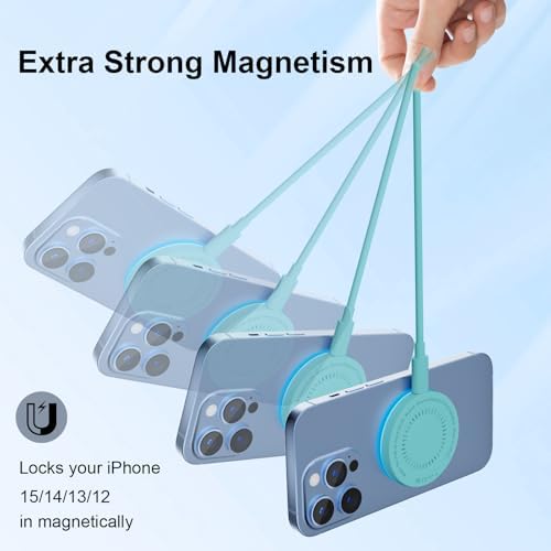MagSafe Charger 2 Pack 15W Magnetic Wireless Charger Fast Charging Pad Compatible with iPhone 17/16/15/14/13/12 Series & AirPods 4/3/2/Pro Magnetic MagSafe Charging Pad with Dual Ports-Light Green - Image 5