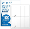 2" X 5" Matte White Printable Shipping Labels (100 Sheets, 800 Stickers) by SpartanIndustrial