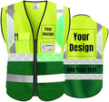 Luminous Safety Vest Customize Logo Outdoor Work Vest with Luminous Hi-Vis Reflective Strips (L, Yellow green) by YOWESHOP