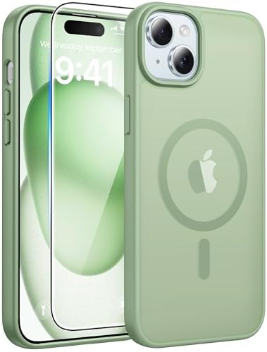 FNTCASE for iPhone 15/14/13 Case, Fit for Magsafe, Glass Screen Protector by FNTCASE