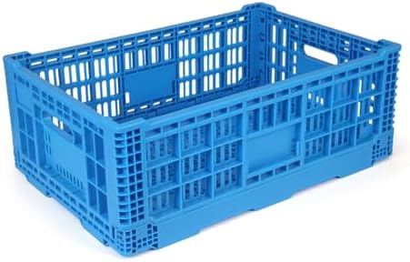52L Plastic Collapsible Storage Bins with Handles, by Shineyaplus