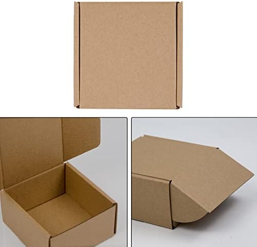 4x4x2 Inches Shipping Boxes Pack of 25, Brown Corrugated Cardboard Boxes for Small Bussiness - Image 3