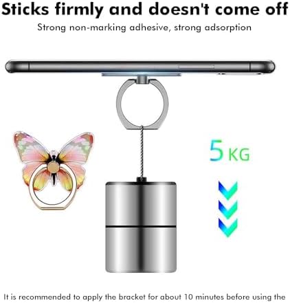 2 Pcs Butterfly Cell Phone Ring Stand Holder, Cute Butterfly Design Finger 360° Rotating Metal Hand Phone Stand Holder, with Adjustable Knob Loop (Purple, Pink) - Image 5