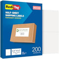 Redi-Tag 5.5" x 8.5" Shipping Labels, 200 per Pack, White, Laser & Inkjet Half Sheet Printer Labels, Self-Adhesive, Permanent Stick, Smudge-Resistant, Perfect for Shipping, Mailing, and Warehouse Use by Redi-Tag