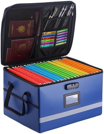 EXLIFBAG Fireproof File Organizer with Lock, 1 Layer by EXLIFBAG