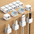 18 Pack Cord Organizer, Magnetic Cable Clips, Under Desk Management, White by Costop