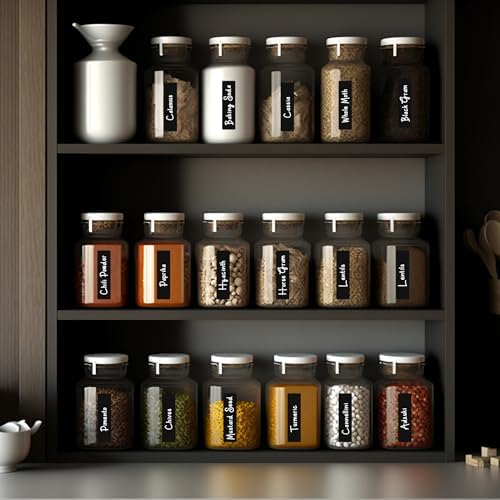 200 Chalkboard Labels for Containers, Removable Black Jar Labels Stickers with Chalk Marker, Reuseable Pantry Containers and Storage Bin Organization - Image 6