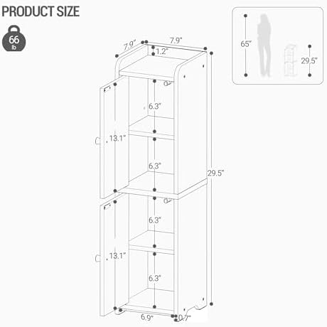 Hzuaneri Bathroom Storage Cabinet, Small Corner Floor Cabinet with 2 Doors - Image 2