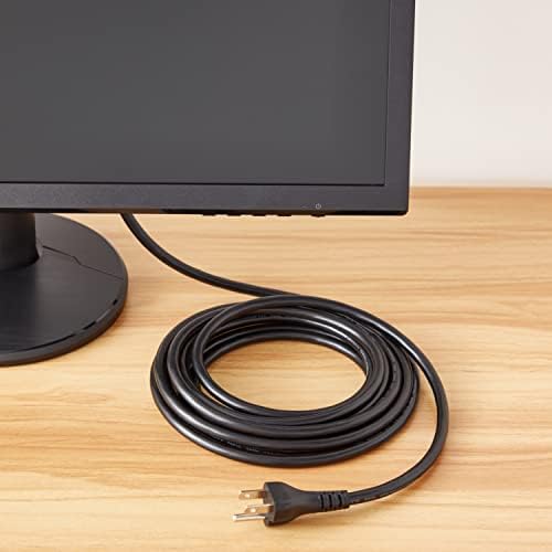 Amazon Basics Universal Replacement Power Cord for PC, Monitor, TV, Printer, 3-Prong, 18 AWG, 125 Volts, 15 feet, Black - Image 6