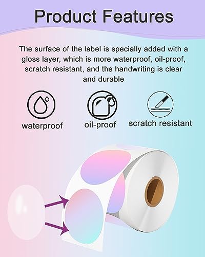 3 inch Round Thermal Labels, Thermal Printer Labels use for Barcode, Shipping, Customized, Circle Direct Thermal Stickers 500 Labels for Printer, 3 Color - Image 6