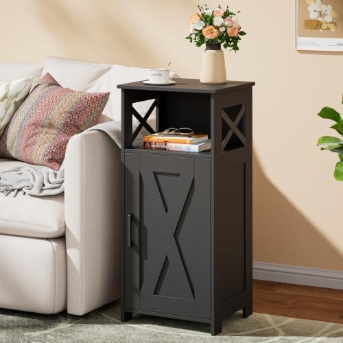 Homhedy Farmhouse Bathroom Storage Cabinet with Doors, Small Floor Cabinet - Image 7