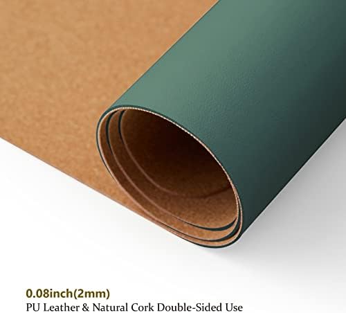 Cork Desk Mat - Small Dual-Sided Desk Pad for Office and Home - Desk Organization and Accessories - Ideal for Large Mouse Pad and Small Desk Mats on Top of Desks(Dark Green,23.6"x 13.8") - Image 3