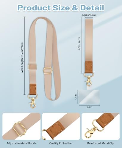 Yonlevres Phone Lanyard Crossbody Strap Wrist Neck Adjustable Women Gold - Image 6