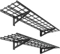 FLEXIMOUNTS 2-Pack 1x4ft 12-inch-by-48-inch Wall Shelf Garage Storage Rack Wall Mounted Floating Shelves, Black, Classic Series by FLEXIMOUNTS