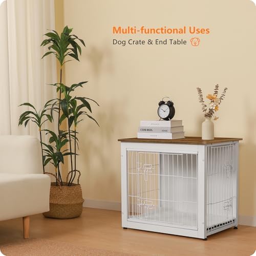 DWANTON 27" Dog Crate Furniture, Dog Kennel Indoor, with Waterproof Cushion - Image 7
