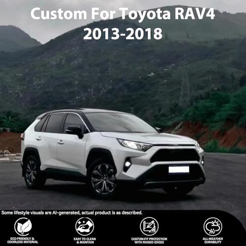Cargo Mat for with Backrest Mat Replacement for ToyotaRAV4 2013-2018 (Include Hybrid) All Weather TPE CargoLiner Trunk Mat with Seat Back Mat Accessories - Image 2