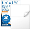 8.5" X 5.5" Matte White Printable Half Sheet Shipping Labels by SpartanIndustrial