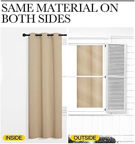 NICETOWN Room Divider Curtain Screen Partitions, Basement Hospital Medical Clinic Spa Lab Cubicle Curtain Divider Privacy Screen, Patio Door Curtain (Biscotti Beige, 1 Panel, 12.5ft Wide x 7ft Long) - Image 5