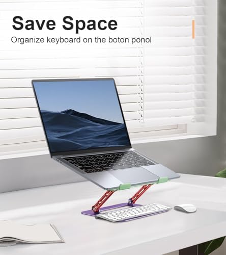Aoviho Laptop Stand for Desk－Adjustable Laptop Stand Holder －Foldable Notebook Computer Stands for MacBook Air Pro HP Lenovo Dell Samsung Chromebook, 10-15.6 inch, Mixed Color - Image 3
