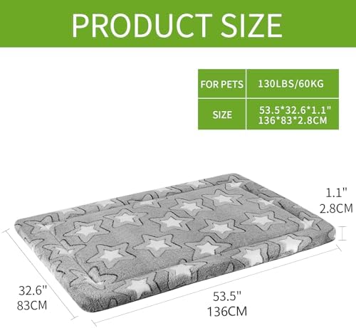 EMPSIGN Dog Crate Pad for 54"x37" Dog Crate, Star Pattern/Grey - Image 2