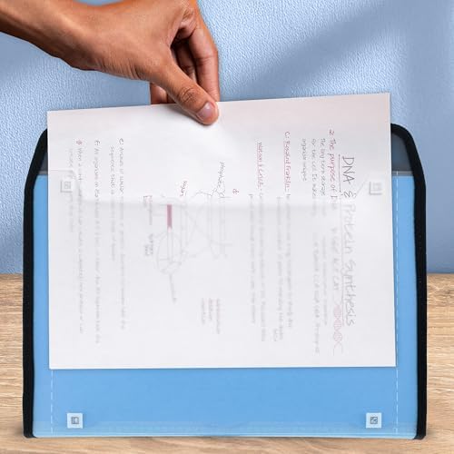 Five Star Expanding File Organizer + Study App, 7-Pocket Accordian File Organizer, Zipper Closure, Holds 8.5" x 11" Paper, Blue (Color May Vary) (350099B) - Image 5