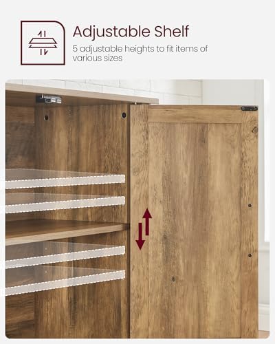 VASAGLE Buffet Cabinet, Coffee Bar, Adjustable Shelf - Image 4