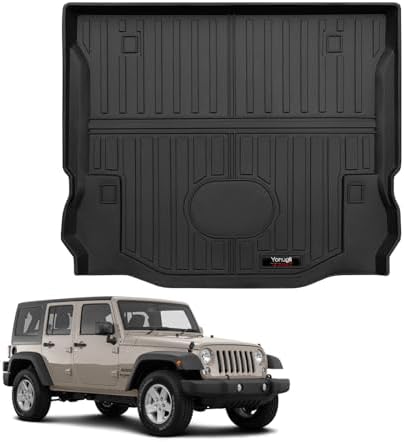 Custom for 2007-2018 Jeep Wrangler JK 4 Door Cargo Mats Trunk Liner All Weather TPE Protection Mat Accessories (for 2007-2018 Jeep Wrangler JK 4 Door) by Yonugli