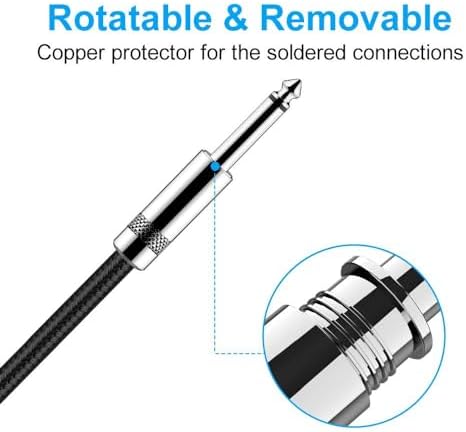 New Bee Guitar Cable 20 ft Electric Instrument Cable Bass AMP Cord 1/4 Straight to Straight for Electric Guitar, Bass Guitar, Electric Mandolin, Pro Audio (Straight Angle) - Image 2