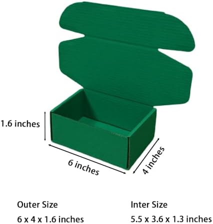 50 Pack 6x4x1.6 in Hunter Green Shipping Boxes - Image 2