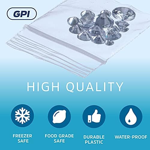 1.5" x 1.5" Tiny Zip Bags, 1000 Pack, 2.5 Mil, Reclosable Jewelry Bags, GPI - Image 4