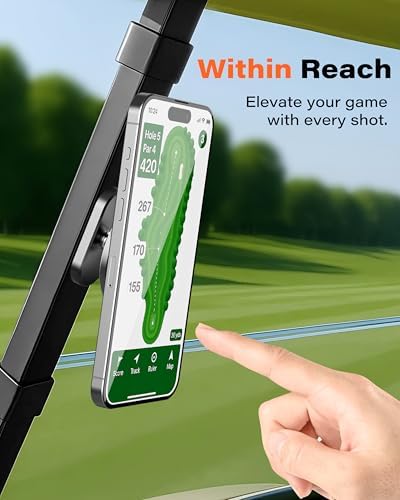 A2C Silver Alloy Magnetic Golf Cart Phone Holder Mount, Golf Accessories - Image 2