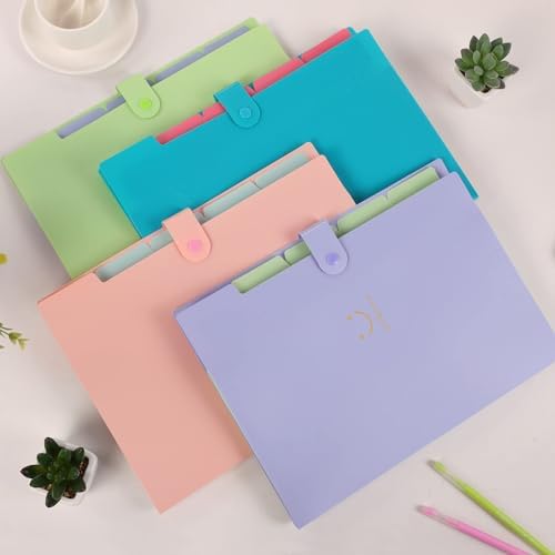 SKYDUE 4 Packs Expanding File Folder with 32 Labels,5 Pockets A4 Letter Size Accordion Folder Paper Organizer for School and Office - Image 7