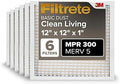 Filtrete 12x12x1 Air Filter, MERV 5, MPR 300, 6 HVAC Filters by Filtrete