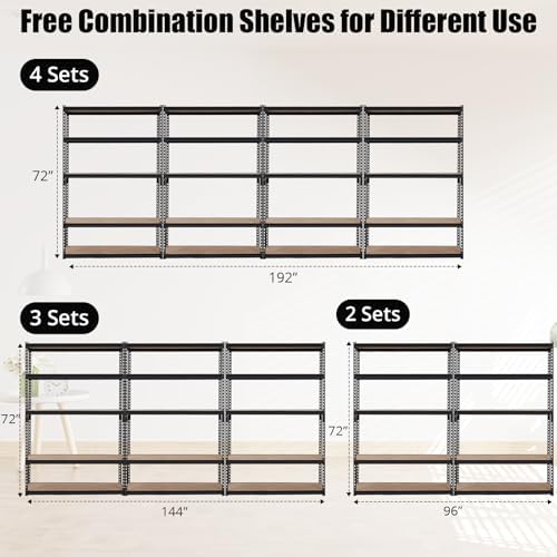 Takywep Heavy Duty Storage Shelves 48" x 18" x 72", 5 Tier Durable Metal Construction, Adjustable Shelving, Storage Utility Rack Shelf Unit for Garage, Kitchen, Warehouse - Image 6