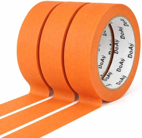 3 Pack Orange Painters Tape - Masking Tape 1 Inch Wide - Multi-Surface, Smart Adhesion, Indoor & Outdoor - 270FT Total - Paint Tape for DIY, Labeling, Art, Car, General Purpose (#3910) - Image 2
