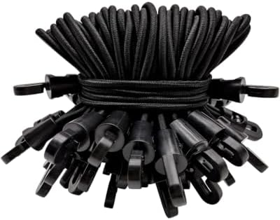 ABINLIN Small Bungee Cords with Hooks Heavy Duty 4 Inch 50 Pcs Black by ABINLIN