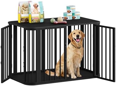 Hzuaneri 39.4'' L Dog Crate Furniture, Wooden Dog Kennel Indoor Dogs Cage by Hzuaneri