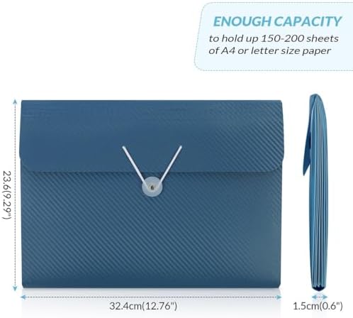 SKYDUE Accordion File Organizer, Expanding File Folder with 7 Pockets, Portable Receipt Paper Documents Organizer, Letter Size Filing Folder School Office Supplies, Dark Blue - Image 7